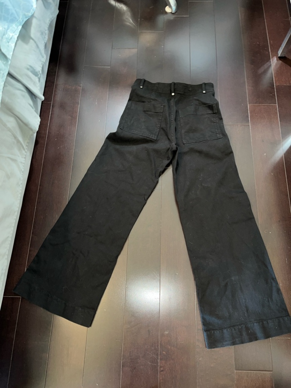 Zara Black Wide Leg Flare Jeans - Picture 3 of 6